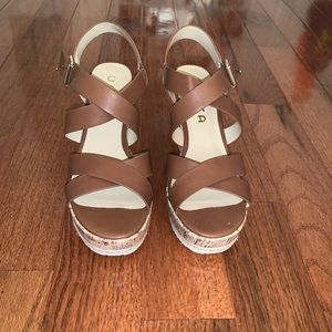 Brown platform sandals